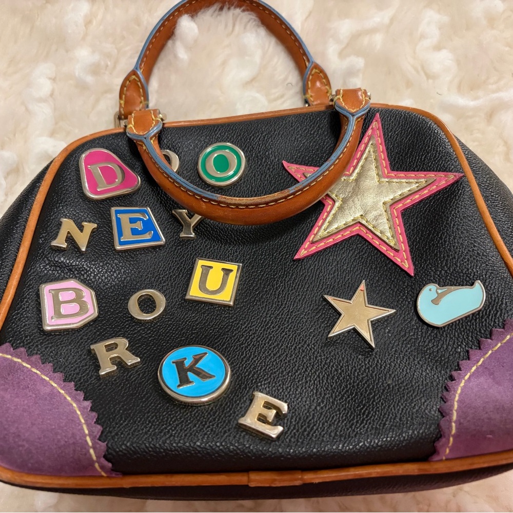Dooney & Bourke Black Satchel with Multicolor Accents - Picture 6 of 11